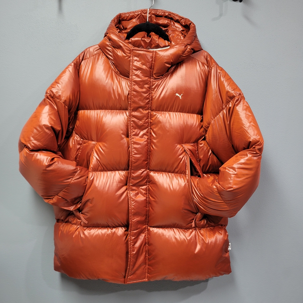Puma Burnt Orange MMQ Duck Down Puffer Coat NWT